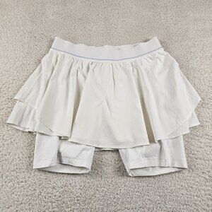 Lululemon Tennis Skirt Women's 12 White Court Rival High Rise Athleisure Running